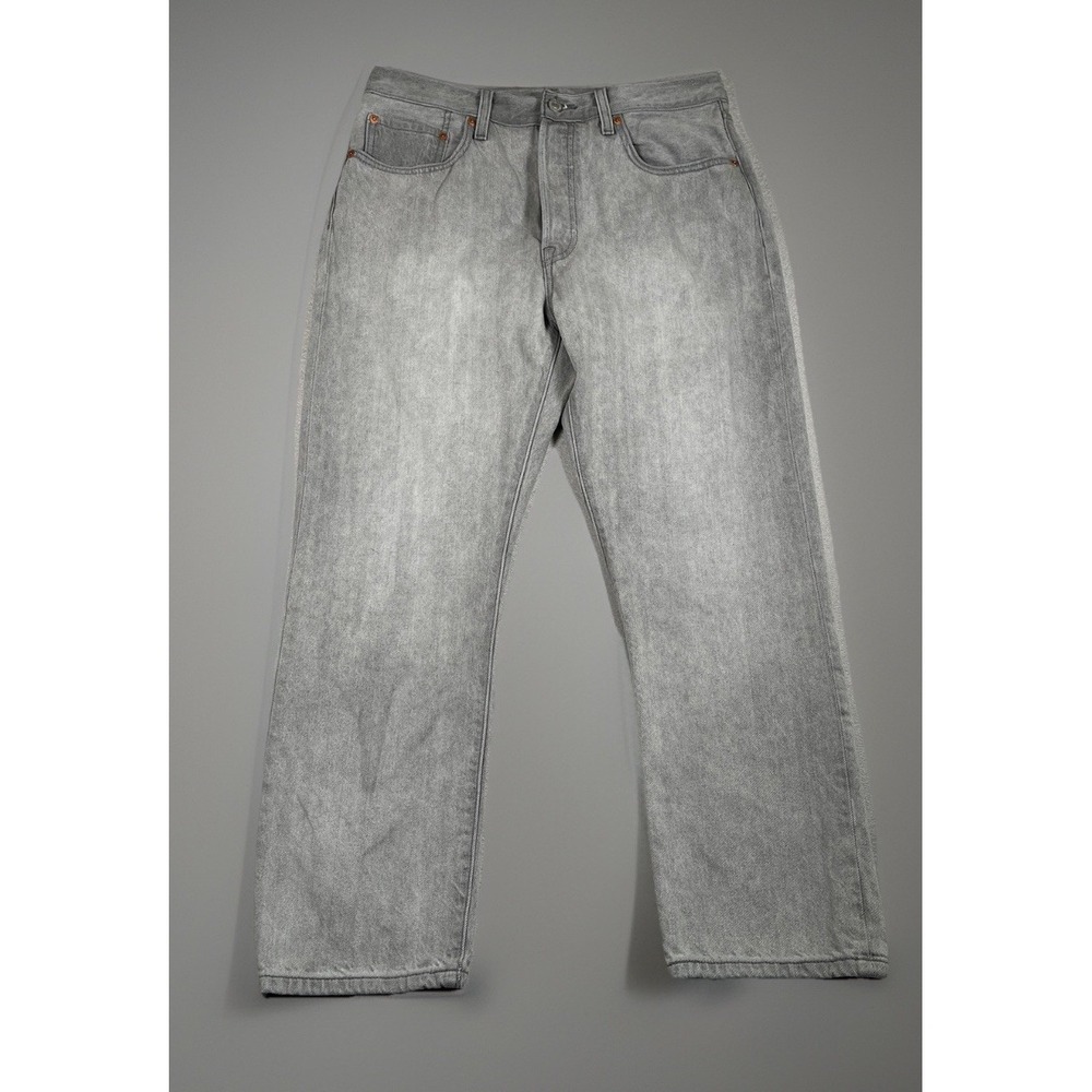 Levi's Premium 501 Jeans‎ Womens 30x26 Gray Straight Leg Button Fly Big E Denim